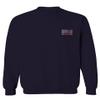 VICES AND VIRTUESS 0140. Fitness Workout US America Patriotic Flags Proud American Gym wear Men's Crewneck Sweatshirt (Navy Large) view 2