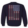 VICES AND VIRTUESS 0140. Fitness Workout US America Patriotic Flags Proud American Gym wear Men's Crewneck Sweatshirt (Navy Large) view 3