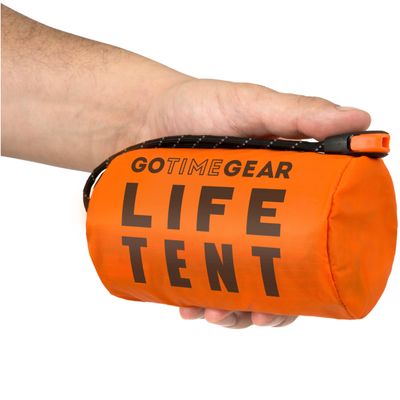 Go Time Gear Ultralight Mylar Survival Tent - Go Bag Emergency Tent & Survival Gear - Thermal Blanket Insulation for Winter Camping Gear & Emergency Supplies - Orange, Pack of 1, 2 Person