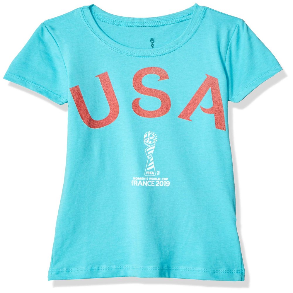 FIFA Fifth Sun WWC France 2019 Team USA Youth Girl's Tee, Tahiti Blue, x-Large