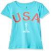 FIFA Fifth Sun WWC France 2019 Team USA Youth Girl's Tee, Tahiti Blue, x-Large view 1
