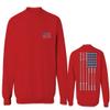 0140. Fitness Workout US America Patriotic Flags Proud American Gym wear Men's Crewneck Sweatshirt (Red, X-Large) view 1