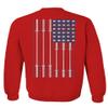 0140. Fitness Workout US America Patriotic Flags Proud American Gym wear Men's Crewneck Sweatshirt (Red, X-Large) view 3
