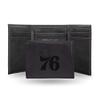 Rico Industries Laser Engraved Trifold Wallet, Philadelphia 76ers, Black, 3.25 x 4-" view 1