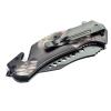 ASR Outdoor Camping Drop Point Pocket Knife 4.75 Inch Window Punch Reptile Design view 2
