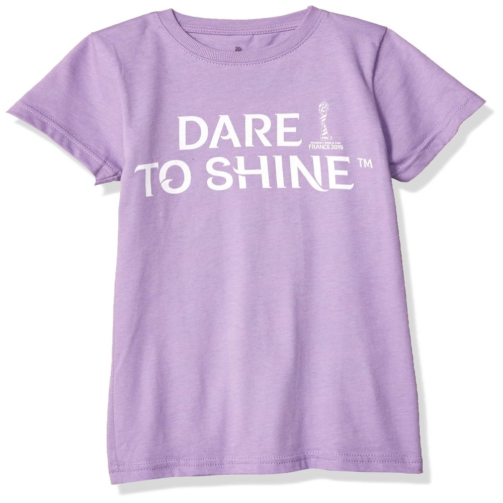 FIFA Fifth Sun WWC France 2019 Dare to Shine Youth Girl's Tee Shirt, Purple Berry, x-Small