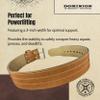 Dominion Strength Training Double Ply Leather Weightlifting Belt  Starting Strength 3-Inch Wide Powerlifting Support with Stainless Steel Roller Buckle (LG, 35-45" Waist Size not Pants Size) view 3