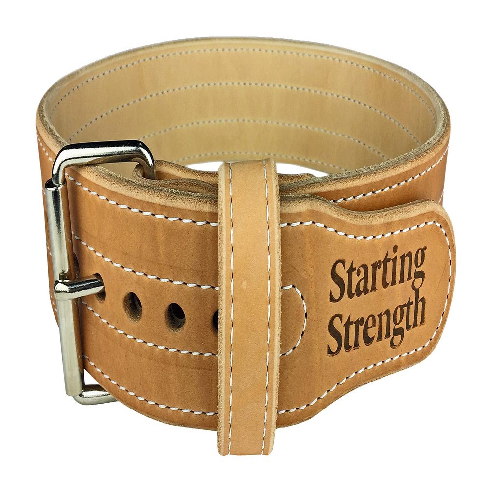 Dominion Strength Training Double Ply Leather Weightlifting Belt Starting Strength 3-Inch Wide Powerlifting Support with Stainless Steel Roller Buckle (XL, 40-50" Waist Size not Pants Size)