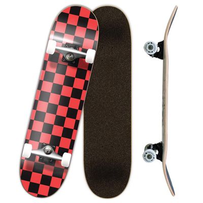 Yocaher Professional Complete 7.75" Skateboard w/7Ply Maple Deck, BlackWidow Premium Grip Tape, Aluminum Alloy Truck, ABEC-9 Bearing (Complete - 7.75 - Checker Orange)