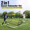 PodiuMax Soccer Rebounder, 6x4.7ft Large Soccer Rebound Net & 6x1.3ft Ground Pass Net, Soccer Bounce Back for Kick Back Trainer & Footwork Training with Carry Bag view 2
