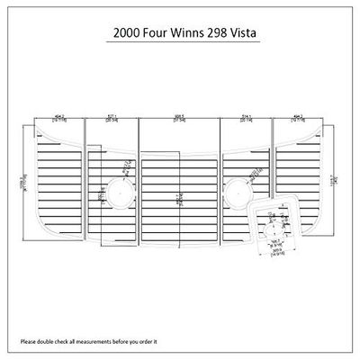 2000 Four Winns 298 Vista Swim Platform Pad 1/4" 6mm Boat EVA Teak Decking (Light Grey with Black Lines)