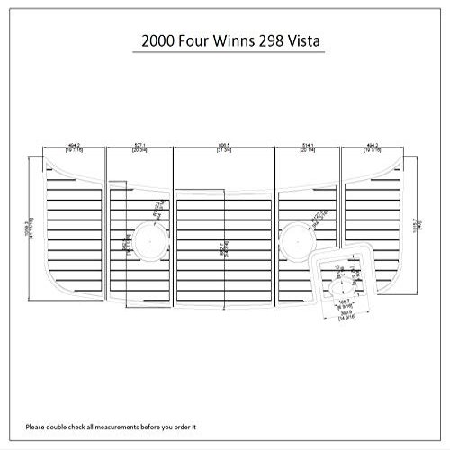 2000 Four Winns 298 Vista Swim Platform Pad 1/4" 6mm Boat EVA Teak Decking (Light Grey with Black Lines)