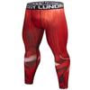 Red Plume Men's Compression Elastic Tight Leggings Sport Leader Printing Pants (XL, Orange) view 3