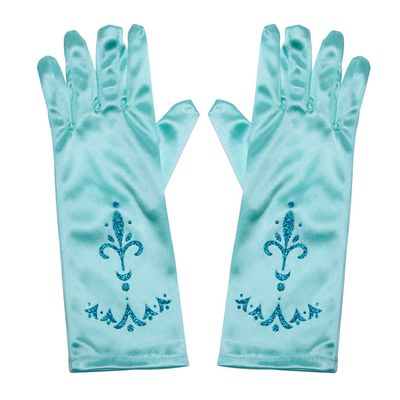 Joy Join Little Girls Princess Gloves(Solid Color Long Elbow Length) For Birthday,Wedding,Holiday,Costume Party(Blue)