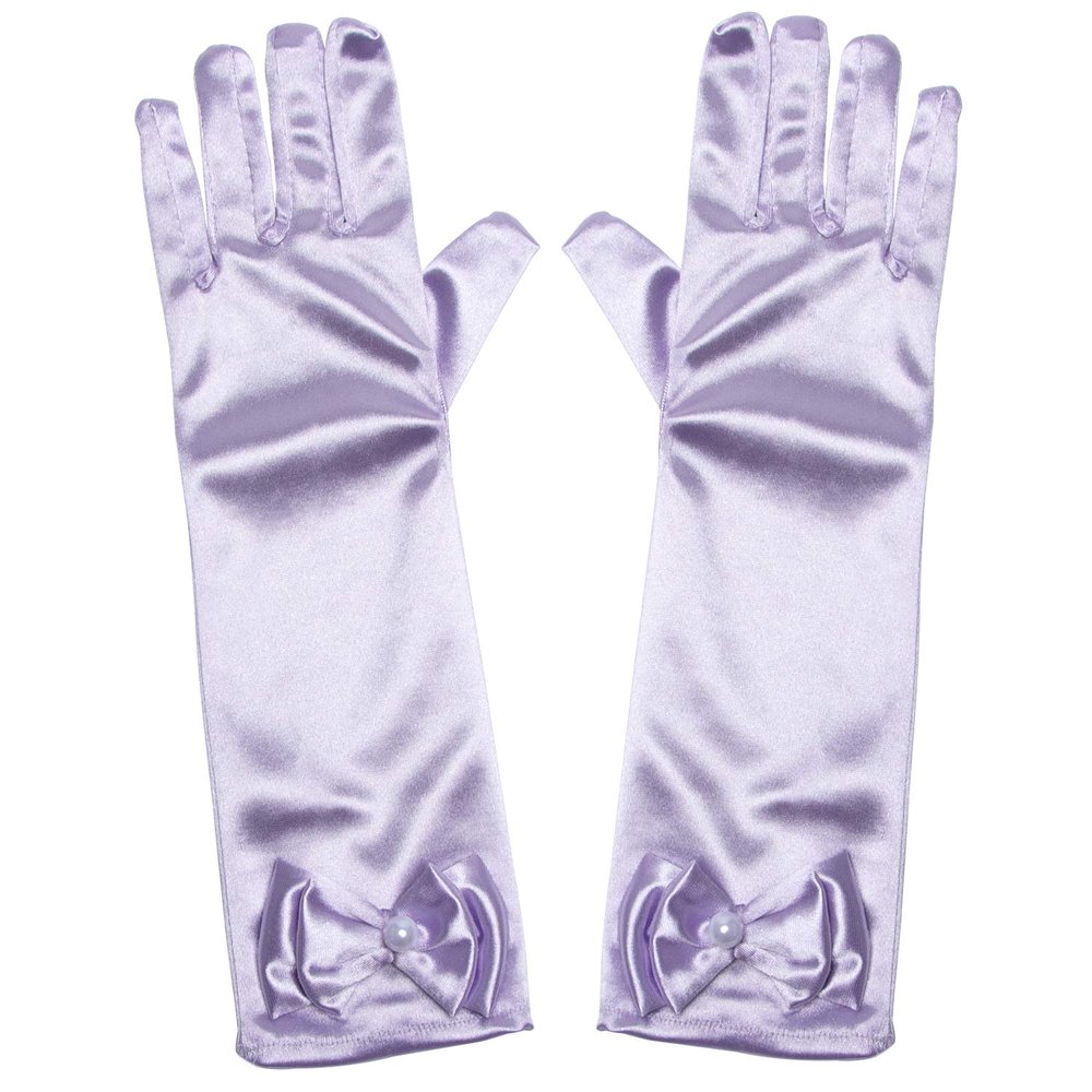 Joy Join Little Girls Princess Gloves(Solid Color Long Elbow Length) For Birthday,Wedding,Holiday,Costume Party(Light Purple)