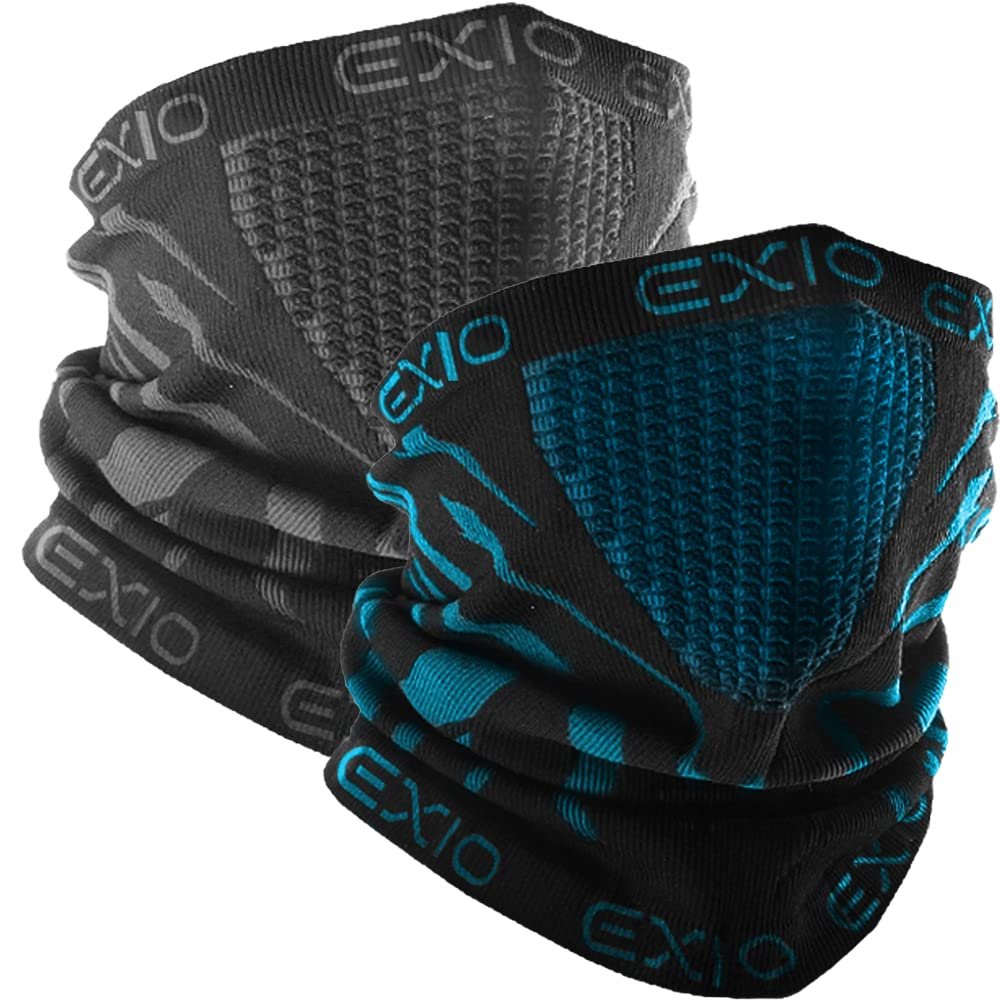 EXIO Winter Neck Warmer Gaiter/Balaclava - Windproof Face Mask for Ski, Snowboard (Nw03 BL 2pack)