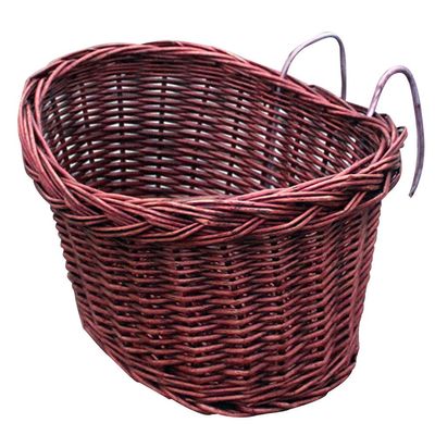 LIOOBO Detachable Bicycle Basket for Front Handlebar Wicker Bike Basket Handmade Natural Rattan Bike Storage Basket - Brown