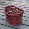 LIOOBO Detachable Bicycle Basket for Front Handlebar Wicker Bike Basket Handmade Natural Rattan Bike Storage Basket - Brown view 2