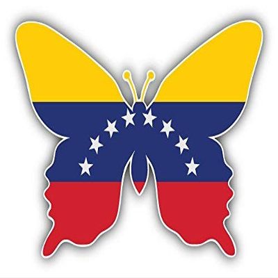 DG Graphics Venezuela Butterfly World Flag Art Decor 5'' x 4'' Vinyl Decal Sticker Wall Window Any Smooth Surface