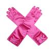Joy Join Little Girls Princess Gloves(Solid Color Long Elbow Length) For Birthday,Wedding,Holiday,Costume Party(Rose Red) view 3