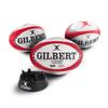 Gilbert G-TR4000 Red Rugby Training Ball Size 5 Set of 3 + Kicking Tee view 1