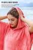 Catalonia Absorbent Surf Poncho Men Women, Quick Dry Towel Changing Poncho, Hooded Towel Poncho Adult, Changing Robe for Beach Surfing Swimming, Pink view 4