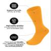 Feraricci Solid Color Polyester Socks for Men, Casual and Formal Attire Mid Rise Mens Crew Socks - Gold view 4