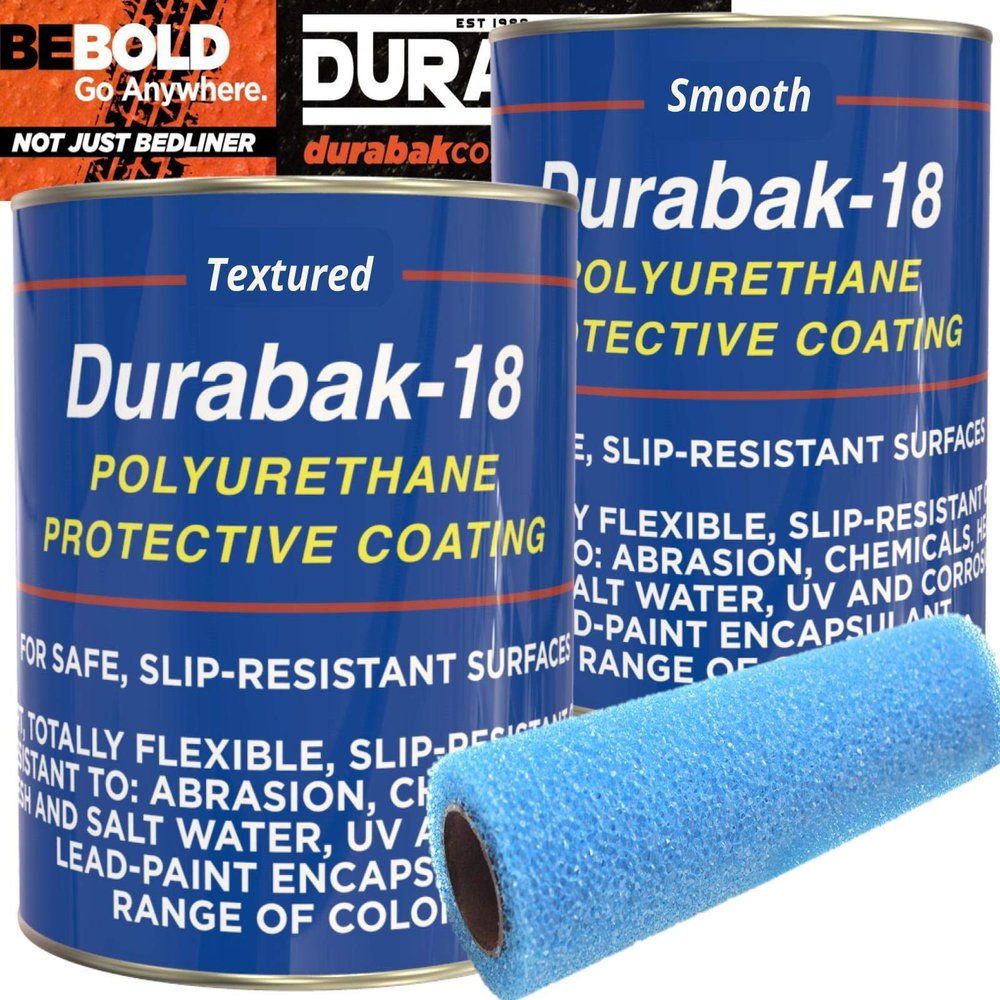 Durabak-18 Non-Skid Boat Deck Paint - Trusted by the US Navy - Non-Slip Marine Liner DIY Floor Paint Coating for Boats - One-Part Application (Light Gray, 2 Gallons - 120sq.ft)