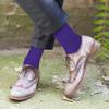 Feraricci Solid Color Polyester Socks for Men, Casual and Formal Attire Mid Rise Mens Crew Socks - Purple view 3
