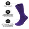Feraricci Solid Color Polyester Socks for Men, Casual and Formal Attire Mid Rise Mens Crew Socks - Purple view 4