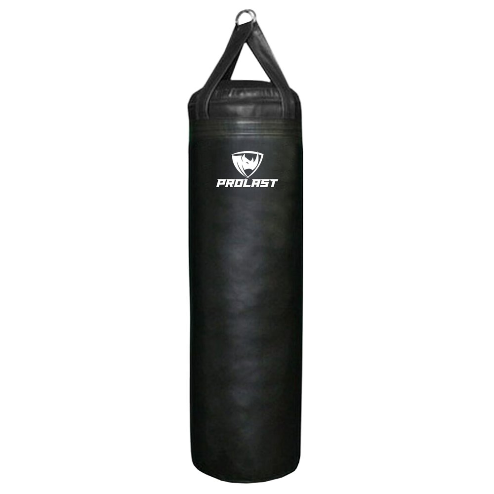 PROLAST 4 ft 80lb Heavy Boxing Punching Bag, Muay Thai, MMA, Strength Training Equipment, Hanging, Unfilled, No D Ring, Rhino Logo, Black