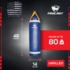 PROLAST 4 ft 80lb Heavy Boxing Punching Bag, Muay Thai, MMA, Strength Training Equipment, Hanging, Unfilled, with D-Ring, Rhino Logo, Blue/Yellow view 4