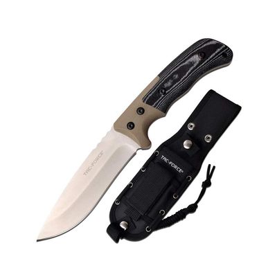 Tac-Force Fixed 4.9 in Blade Tan-White Micarta Handle