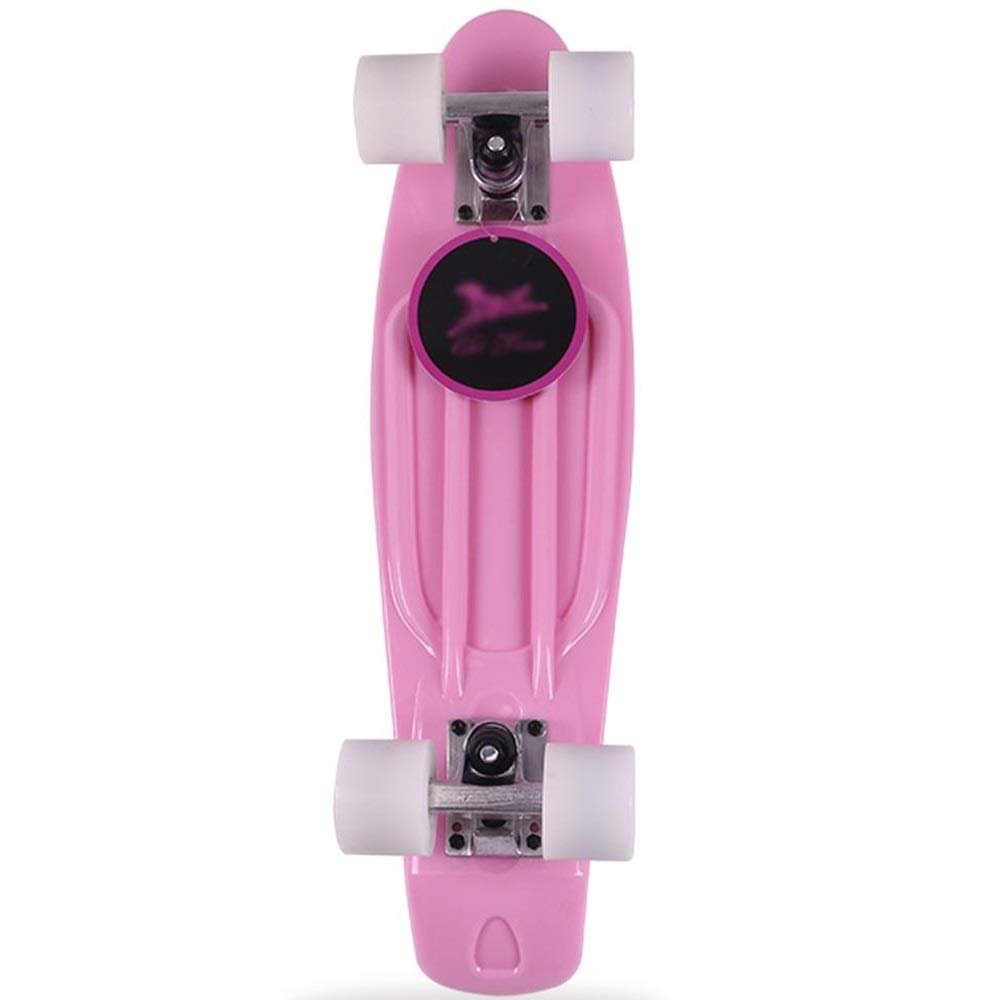 REMIGHTELY BRIGHT 22-inch Professional Fish Plate, 4 Rounds of Skateboard for Beginners and Young People (5 Colors Available) (Color : Pink)