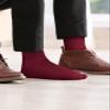 Feraricci Solid Color Polyester Socks for Men, Casual and Formal Attire Mid Rise Mens Crew Socks - Burgundy view 2