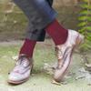 Feraricci Solid Color Polyester Socks for Men, Casual and Formal Attire Mid Rise Mens Crew Socks - Burgundy view 3