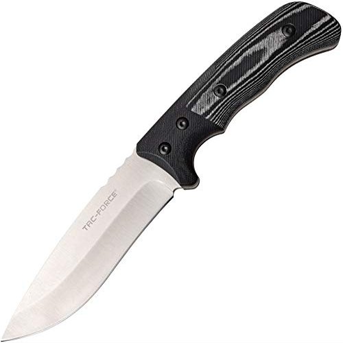 Tac-Force Fixed 4.9 in Blade Black-White Micarta Handle