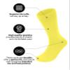 Feraricci Solid Color Polyester Socks for Men, Casual and Formal Attire Mid Rise Mens Crew Socks - Yellow view 4