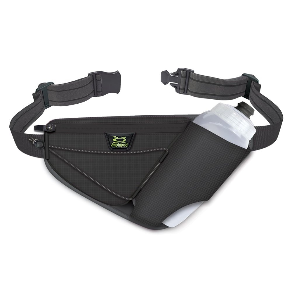 Amphipod Profile-Lite 20 Bottle Pack, Runners Waist & Hydration Belt, 5K/10K, Endurance & Ultra Running, Men & Women (20 oz.) - Charcoal - 20 oz