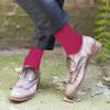 Feraricci Solid Color Polyester Socks for Men, Casual and Formal Attire Mid Rise Mens Crew Socks - Fuchsia view 3