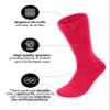 Feraricci Solid Color Polyester Socks for Men, Casual and Formal Attire Mid Rise Mens Crew Socks - Fuchsia view 4