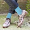 Feraricci Solid Color Polyester Socks for Men, Casual and Formal Attire Mid Rise Mens Crew Socks - Turquoise view 2