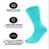 Feraricci Solid Color Polyester Socks for Men, Casual and Formal Attire Mid Rise Mens Crew Socks - Turquoise view 4