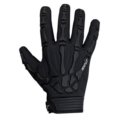 Exalt Death Grip Paintball Glove - Full Finger Skeleton Hand Glove with Bones (Black, X-Large)