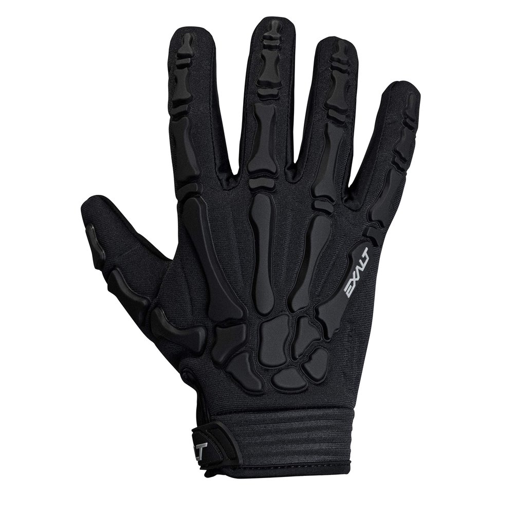 Exalt Death Grip Paintball Glove - Full Finger Skeleton Hand Glove with Bones (Black, X-Large)