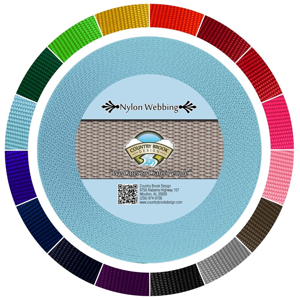 Country Brook Design - 1 1/2 Inch Heavy Duty 100% Real Nylon Webbing - 20+ Vibrant Colors (Ocean Blue, 50 Yards)