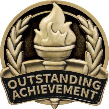 1" Outstanding Achievement Pin, Academic Recognition Student Lapel Pin, Great Education Awards 100 Pack