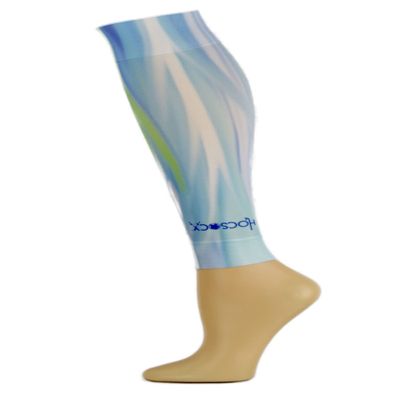 Hocsocx Leg Sleeves Sports Under Socks- One Size (Length 13") (Blue Wave)