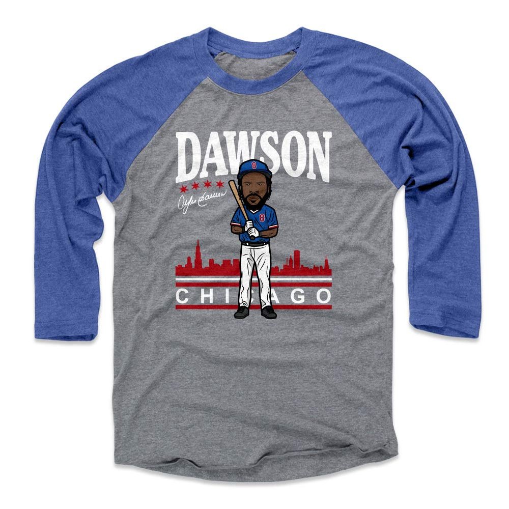 500 LEVEL Andre Dawson Tee Shirt (Baseball Tee, XXX-Large, Royal/Heather Gray) - Andre Dawson Toon WHT