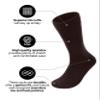 Feraricci Solid Color Polyester Socks for Men, Casual and Formal Attire Mid Rise Mens Crew Socks - Brown view 4